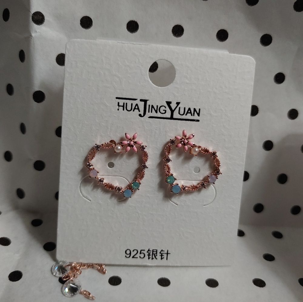 New Korean Style Stud Earrings with Dangle Back